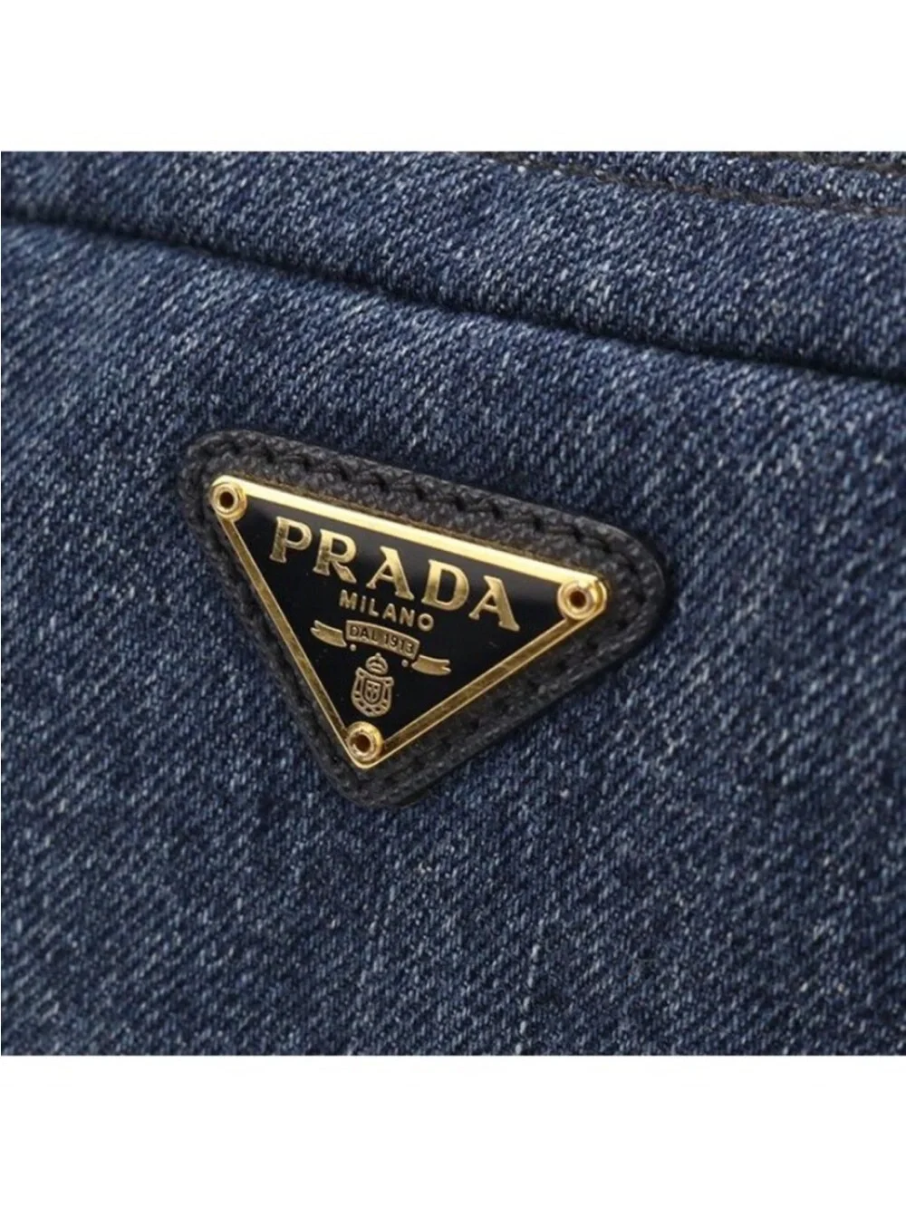 Prada Denim Triangle Pouch